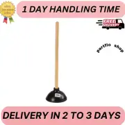 Kendik Rubber Toilet Plunger with Wood Handle. Clears Toilets, Sinks, Drains.