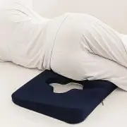 Premium Anti-decubitus Cushion - Bed Sore Relief With T-shaped Opening Triangular Slope Design Health Care Chair Cushion Navy Blue