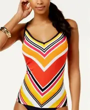 Nautica V-Neck Cross-Back Tankini Top MSRP $78 Size S # UB3 191 NEW