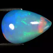 7.26 ct Five-star Pear Cabochon (16 x 11 mm) Ethiopian Flashing Rainbow Opal