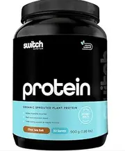 Switch Nutrition Organic Sprouted Plant Protein Chocolate Sea Salt, 900g