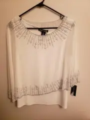 MSRP $129 28th & Park Womens Top White sparkle Size L