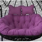 Waterproof Double Swing Chair Cushion for Hanging Egg Chair, Thick Seat Cushion for Hanging Basket, Washable Hammock Chair Cushion, Replacement Hanging Chair Cushion Cover