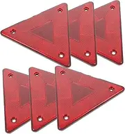 Hohopeti High Visibility 6pcs Car Reflective Triangle Signs Easy Install Plastic Vehicle Warning Signs for Slow Moving