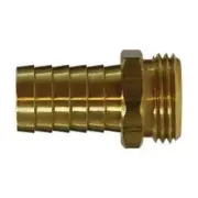 30045 Straight Male End Hex Adapter, 1 Garden Hose Barbed x 3/4 MGH, Brass, 2 Pk
