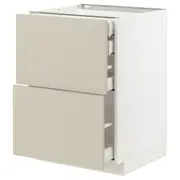 METOD / MAXIMERA base cb 2 frnts/2 low/1 md/1 hi drw, white/Havstorp beige, 60x60x80 cm