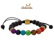 Adjustable Gold Tree of Life Lava stone bracelet