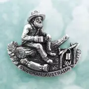 Australian Swagman Souvenir Pewter Fridge Magnet Australiana Gift