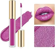 Metallic Liquid Diamond Glitter Lipstick, Non-Stick Cup Glitter Liquid Lipstick,Diamond Glitter Lipstick Set, Shimmer Lipstick Long Lasting, Long Lasting Waterproof Lip Gloss Makeup Kit (#02)