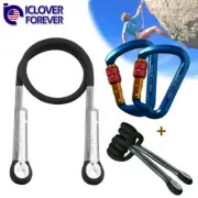 Screwgate Locking Carabiner + Prusik Cord Loop Rock Climbing Rope Tree Arborist