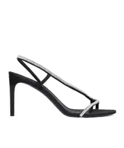 CELINE SOIR CROSS-OVER SANDAL in GROS GRAIN WITH STRASS 37,38.5,39 black