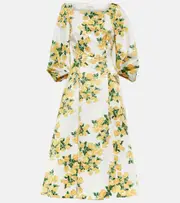 [Emilia Wickstead] Emilia Wickstead Gabby floral taffeta faille midi dress AU 12 yellow