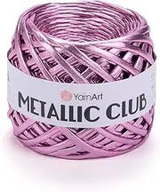 YarnArt Metallic Club Yarn Super Bulky T-Shirt Yarn 100% Polyester Yarn 6.35 oz / 180 gr, 60 yrds / 55 Meters, Shiny Colors, Handbag Yarn, Rug, Chic Night bah Yarn, Crochet Bag Yarn (8109)