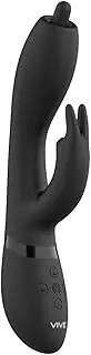 Vive Nilo Rechargeable Pinpoint Tip Rotating G-Spot Rabbit Vibrator, Black
