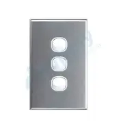 DEXTON 3 Gang Light Switch Slim range stainless steel cover DXWS2/SC