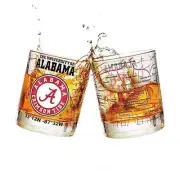 The Whiskey Glass Set (2 Low Ball Glasses) - Contains University Of Alabama