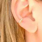 Solid 14K Gold Ear Cuff Earring, Non Pierced 14K Gold Cartilage Ear Wrap, 12mm D