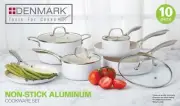 Denmark 10pc aluminum non-stick ceramic cookware set white