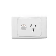 Clipsal 2000 Series Single Powerpoint 250V 15Amp Horizontal Switch Socket Outlet White - 2015/15-WE
