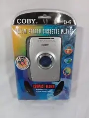 Coby Portable Stereo Cassette Player AM/FM With Headphones! New Sealed