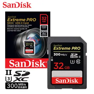 SANDISK 32G Extreme PRO SD UHS-II U3 專業攝影錄影師高速記憶卡