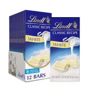 Lindt CLASSIC RECIPE White Chocolate Bar, White Chocolate Candy, 4.4 Oz. (12 Pac