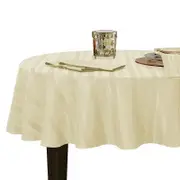 Elrene Denley Stripe Jacquard Round Tablecloth, 70 x 70