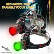 500yards Red/Green LED Hunting Headlamp Head Light Torch Night Coyote Hog Lamp