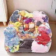 Transparent Stuffed Animal Bean Bag Storage for Kids, Extra Large Waterparoof Bean Bag Chair Kids with Zipper, PVC Bean Bag Chair for Children Plush Toys Storage & Organizing