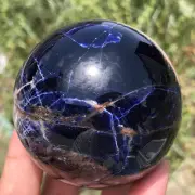 390g Natural Sodalite Ball Quartz Crystal Sphere Reiki Crystal Decor Gift