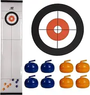 Sunflex Table Top Mini Indoor Sports Games - Choice of Bowling, Curling, or Shuffleboard - Kids and Adults Party Game - Easy to Transport - Includes 1 Drawstring Storage Bag and Sliding Storage Box