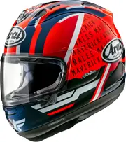 Arai RX-7V Evo Maverick 2023, full face helmet , color: Red/Dark Blue/Black/White , size: S