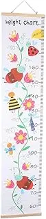 ERINGOGO Nordic Style Growth Chart Durable Oil Canvas Wall Ruler with Flower Design for Tracking Wall Hanging Decor for Rooms