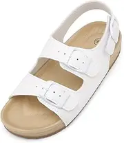 [Cubufly] Girls Boys Sandal Adjustable Double Buckle Casual Flat Open Toe Lightweight Summer Shoes Hook Loop Sandal for Toddler Little Big Kid