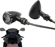 Motorcycle Turn Indicator Lights,2X Front Metal Indicator Lights for Motorcycle - Safe Riding Yellow Beam Aluminum Alloy Small Blinkers for Father, Hus