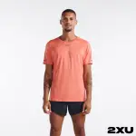 【2XU】男 LIGHT SPEED高階運動短袖上衣(珊瑚橘/反光黑)