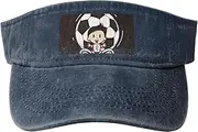 [RLDOBOFE] Sun Visor Hat Adjustable Empty Top Baseball Cap I Love Soccer Sun Hats for Women Men Sports Hats Summer Beach Cap