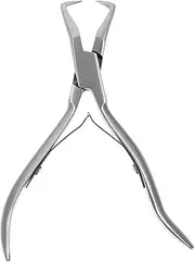 Baluue 1 Pair Hair Extension Pliers Stainless Steel Hair Extensions Opener Removal Tool Hair Styling Tool for Links Micro Rings Extensions Silver