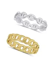 And Now This 18K Gold/Silver Over Brass Womens Size 8 Duo Stackable Rings