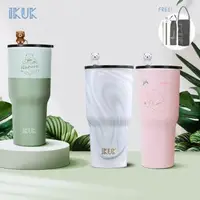 在飛比找森森購物網優惠-【IKUK艾可】真陶瓷內膽保溫杯大容量900ml冰壩杯(長效