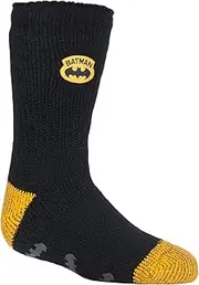 [HEAT HOLDERS] Batman Original Slipper Socks with Grip Sole Kid's Black