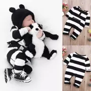 Newborn Baby Boy Girl Kids Stripe Romper Jumpsuit Bodysuit Clothes Outfit