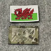 Welsh Dragon Embroidered or MC Laser Cut National Flag Reflective Morale Patch
