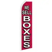 We Sell Boxes Advertising Swooper Feather Flag Moving Supplies RED