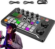 Live Sound Card Recording Modes, Podcast Production Equipment with 4 Sound Changing Modes, Sound Effects Card for Streaming, Podcasting and Temp Audio Control