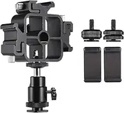 Tr e Cold Shoe Mount Flash lite Bracket P graphy Umbrella Holder with Ballhead Adapter Phone Holders for Phone Flash Video Light Microphone Black One Size