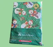 Christmas Trim A Home Vinyl Tablecover Round Flannel Back Kmart NEW Snowman