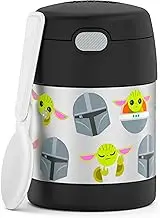 Thermostat Kids Vacuum Insulated Food Jar with Spoon, Mandalorian, 10 Ounce, Stainless Steel