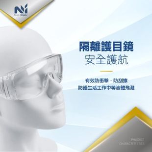 【Nutri Medic】台灣加油全透明防護隔離舒適面罩*3入+防疫防護透明護目鏡*2入(防疫防飛沫噴濺防起霧)