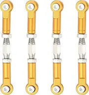 uxcell 4 Pcs Steering Servo Turnbuckle Rod RC Aluminum Alloy Linkages for HSP 1/10 94123 On-Road RC Car (Gold Tone, 62mm)